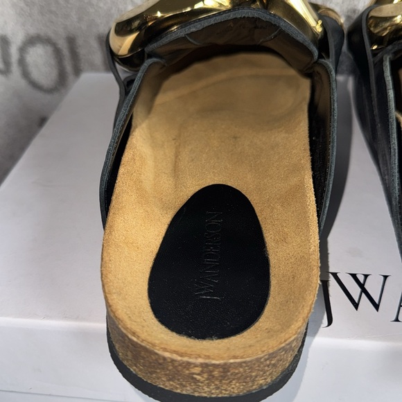 JW Anderson chain loafers mules runway 42/9 men black/gold NWT - Picture 5 of 13